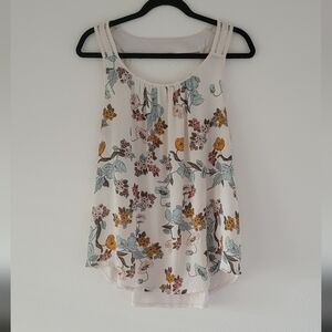 Maurices Floral Tank Top with Yellow and Green Accents